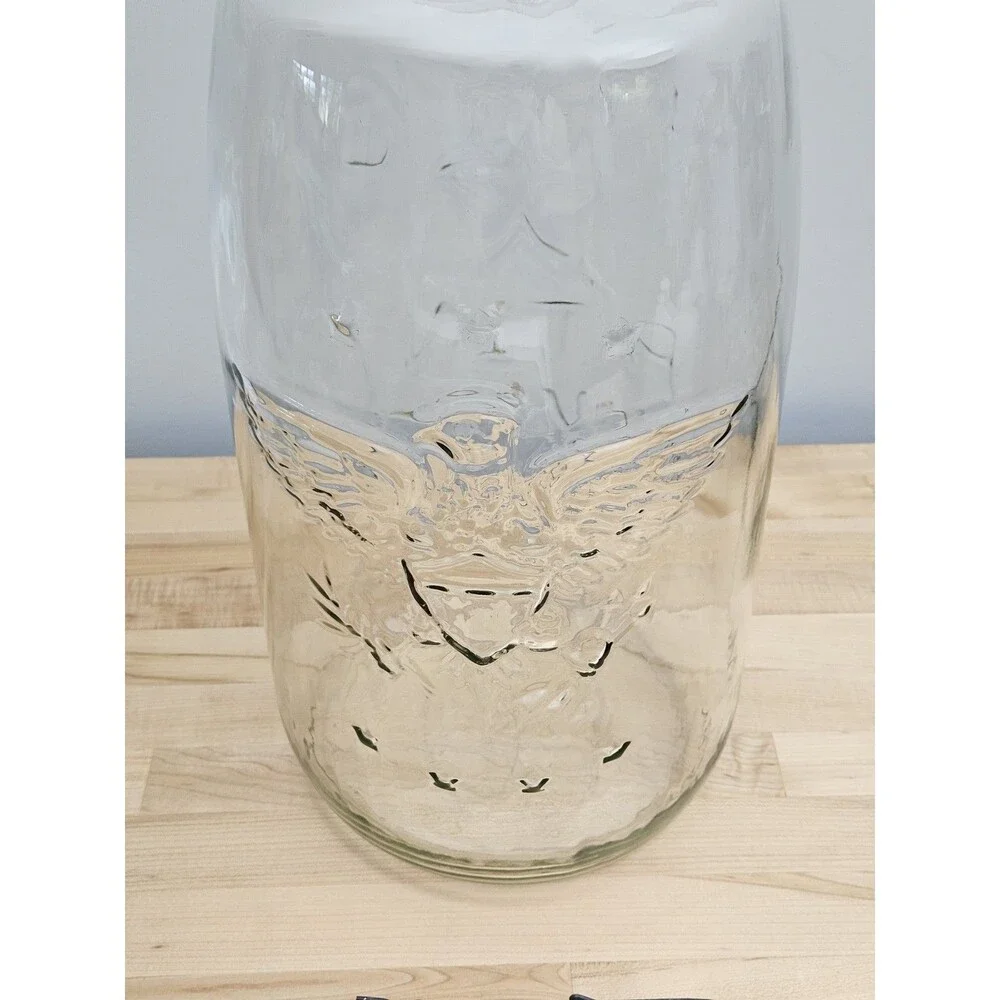 GIANT Vintage Mason Jar 18” Clear Patent Nov 30th 1858 Eagle 5 Gallon w/ Handle